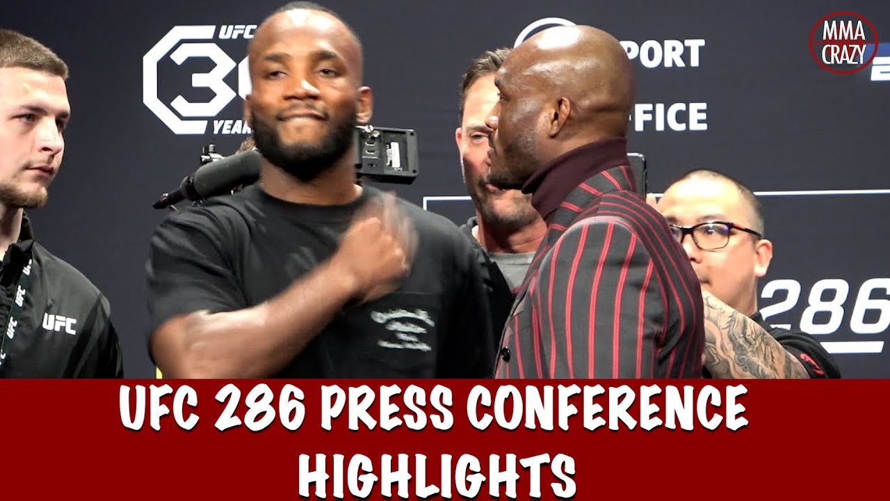 Full UFC 286: Pre Fight Press Conference Face off Highlights background