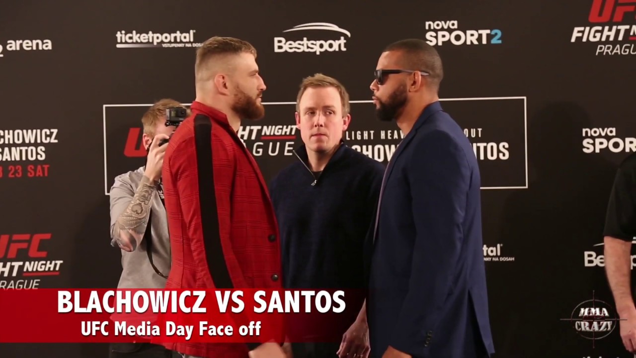 UFC Fight Night Prague Jan Blachowicz vs. Thiago Santos Media Day Face off