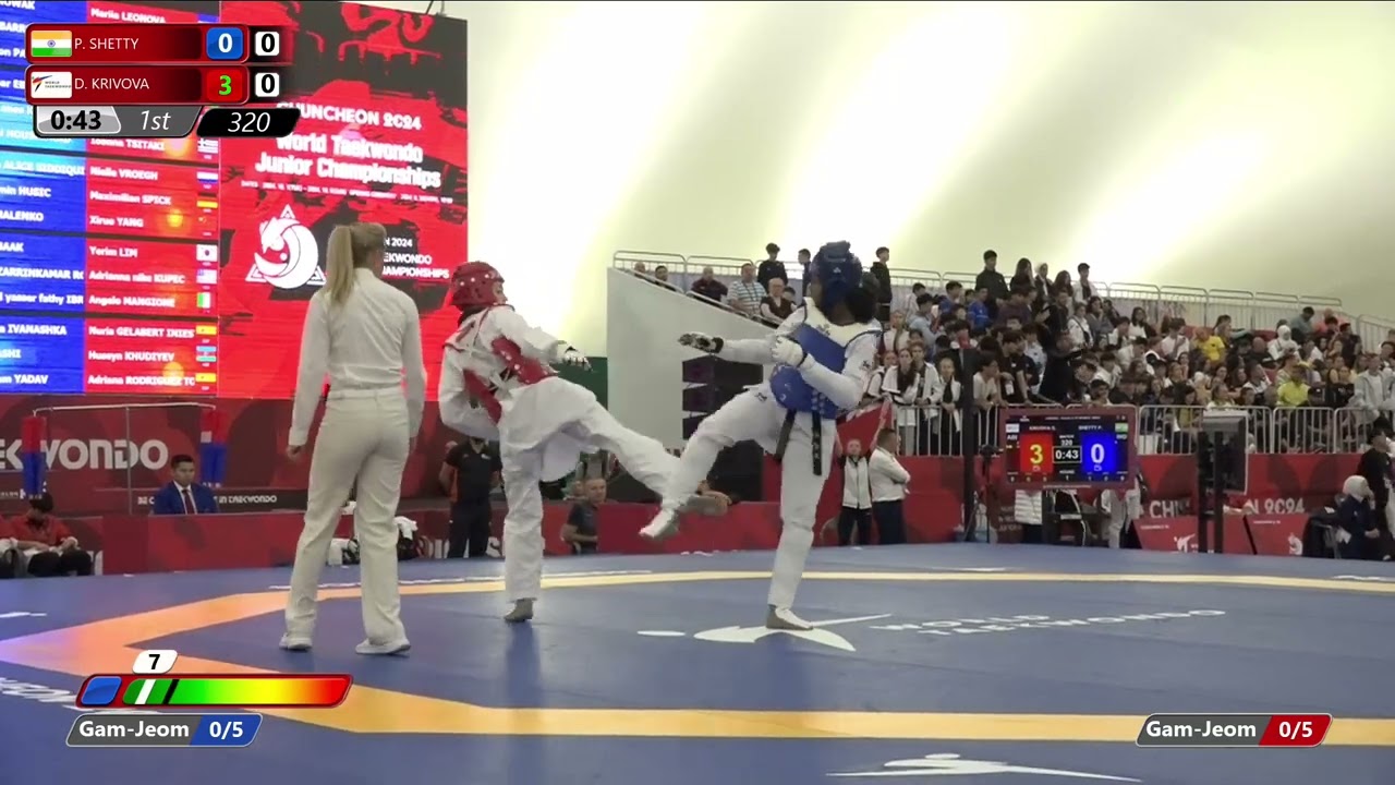 320 Round of 16 Women 68kg IND P SHETTY AIN D KRIVOVA