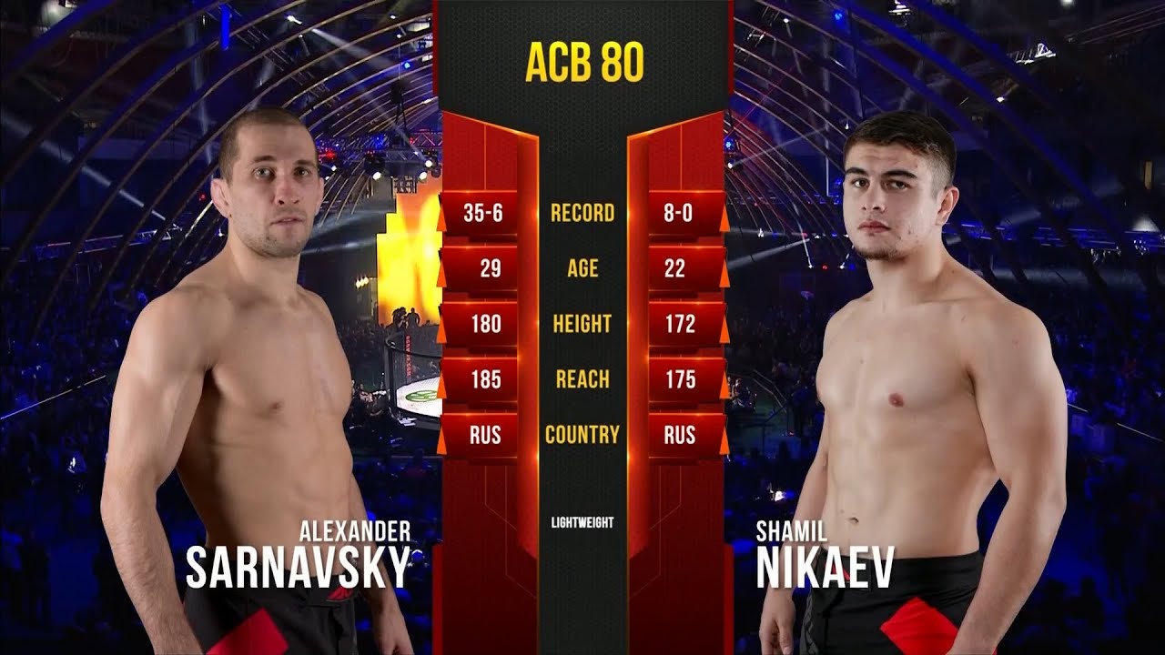 Александр Сарнавский vs. Шамиль Никаев | Alexander Sarnavskiy vs. Shamil Nikaev | ACB 80 background