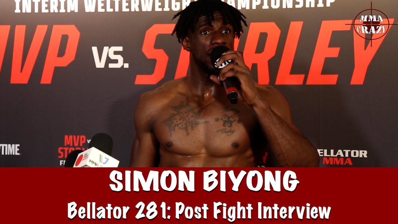 Simon Biyong on Francis Ngannou as an inspiration & decision win over Luke Trainer for Bellator 281 backdrop