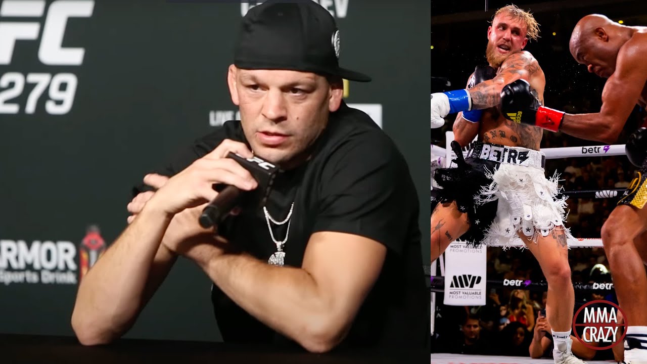Nate Diaz Predicts Jake Paul vs. Anderson Silva Boxing fight background