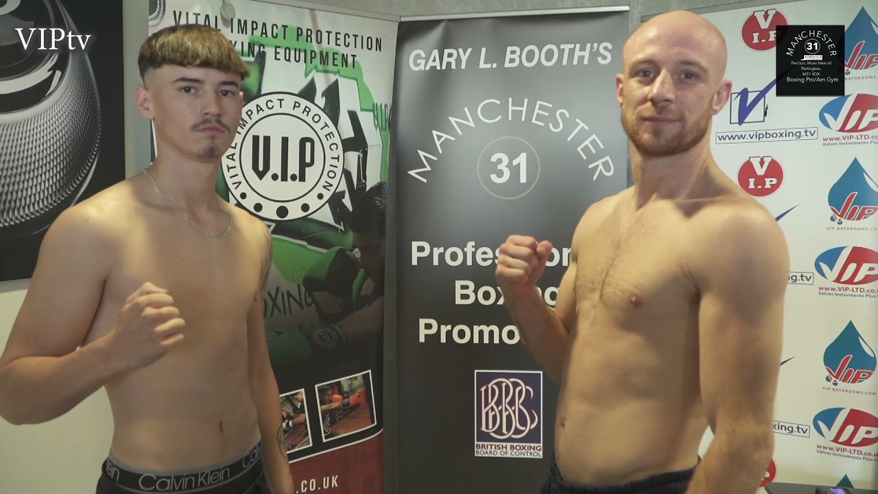 Declan Dee v Jamie Quinn weigh-in for VIP/M31 show in Irlam at AJ Bell stadium 9/10/21. background