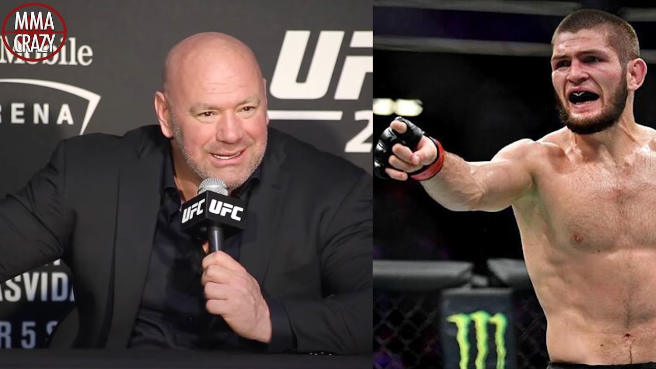 Dana White on Khabib Nurmagomedov 'he was p*ssed off tonight' background