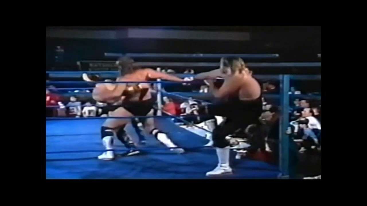 The Lethal Weapons (Condrey/Gilbert) w/Paul E. vs Cheetah Kid /Leopard Mask w/ Phil Apollo ICW 1989