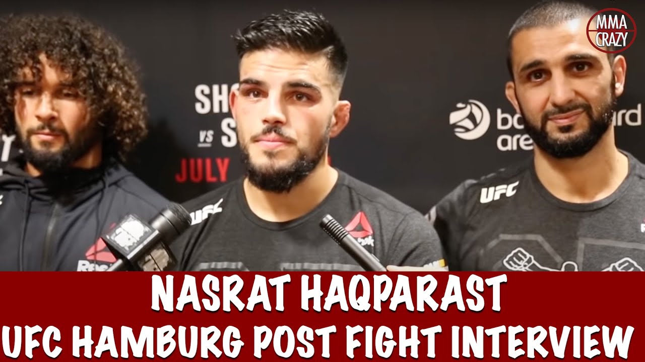 Nasrat Haqparast with Firas Zahabi talks win over Marc Diakiese at UFC Fight Night Hamburg background