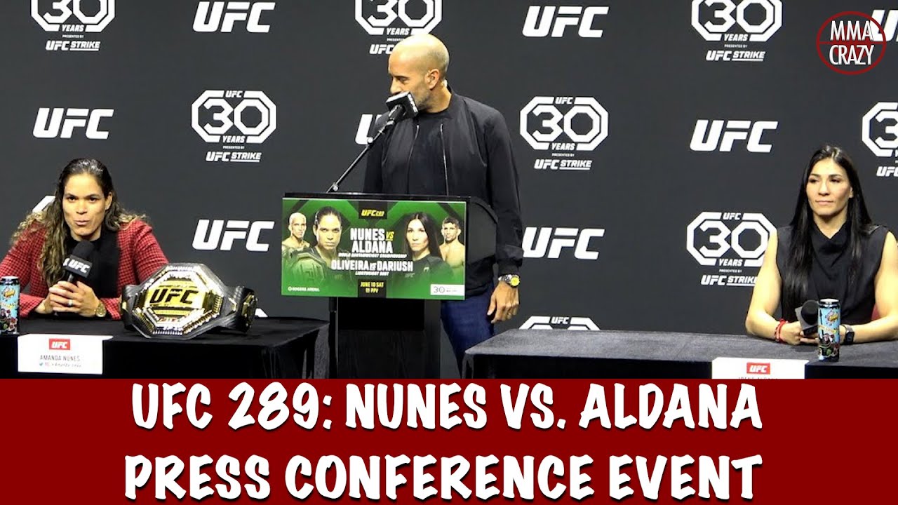 Full UFC 289: Amanda Nunes vs. Irene Aldana Press Conference background