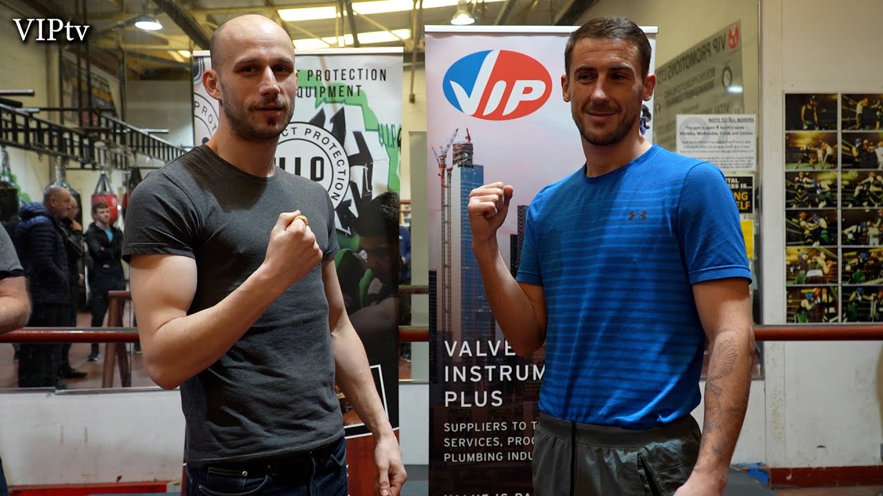 Paddy Lacey v Josh Cook weigh-in for VIP's Liverpool show at the Olympia 5th Mar 22 background