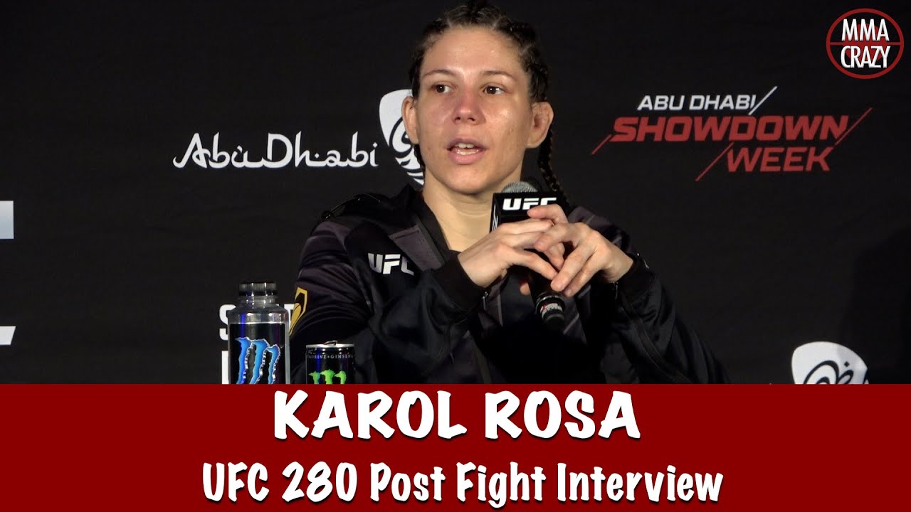 Karol Rosa talks win over Lina Lansberg at UFC 280 background