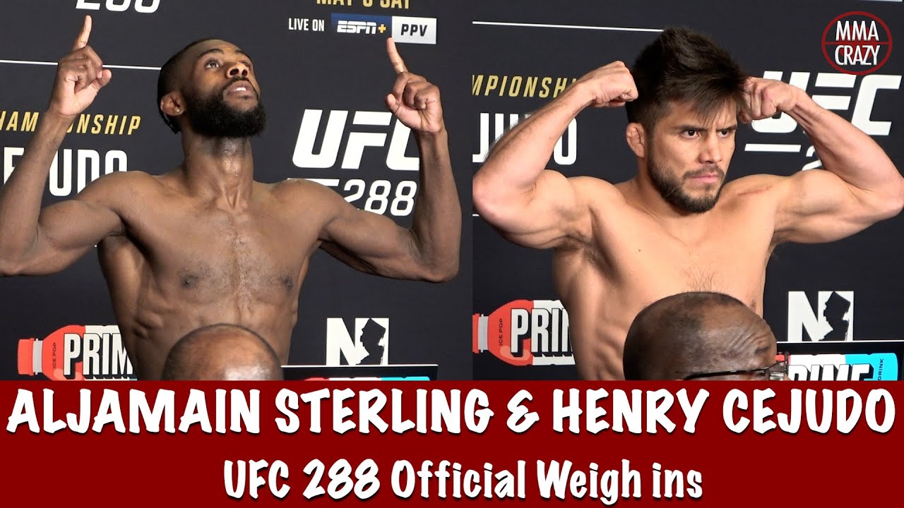 UFC 288: Official Weigh ins Aljamain Sterling & Henry Cejudo background