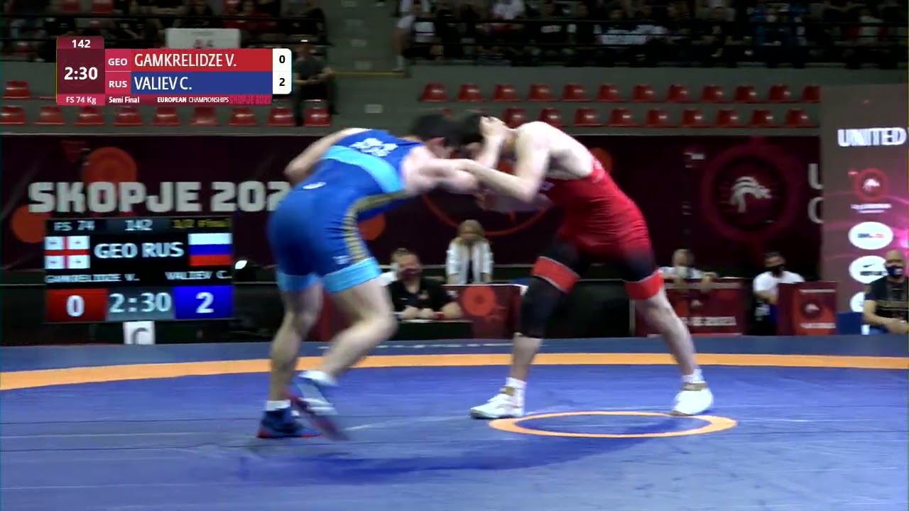 1/2 FS - 74 kg: V. GAMKRELIDZE (GEO) v. C. VALIEV (RUS) background