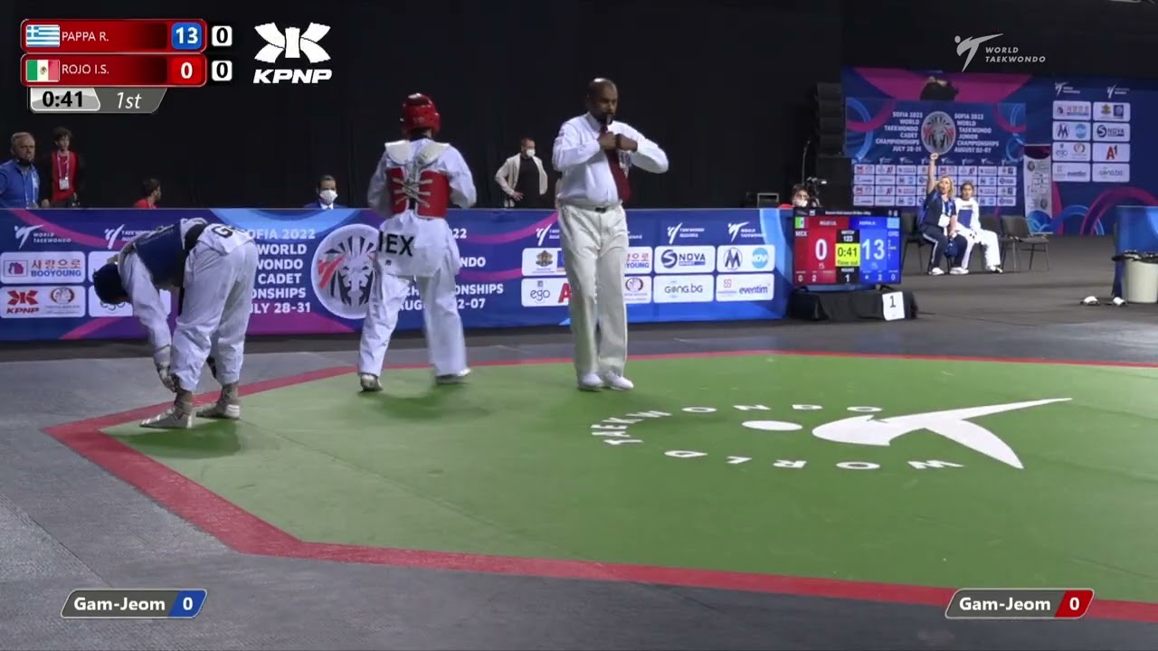 123 Quarter final Men 63kg GRE PAPPA R MEX ROJO I S background