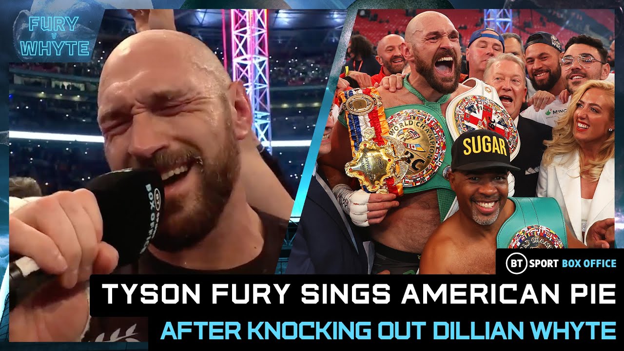 The Last Dance? Tyson Fury serenades the 94,000 fans in Wembley with American Pie 🎤 background