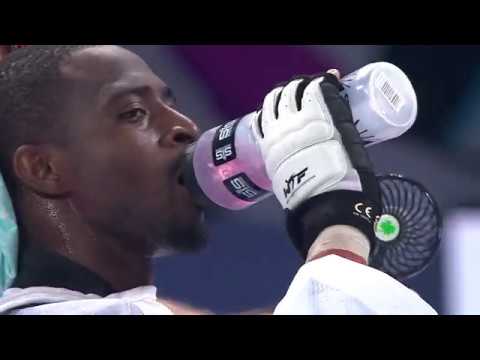 2017 Muju World Championships M+87kg Semi final CHO Mahama GBR VS KUZNETSOV R RUS background