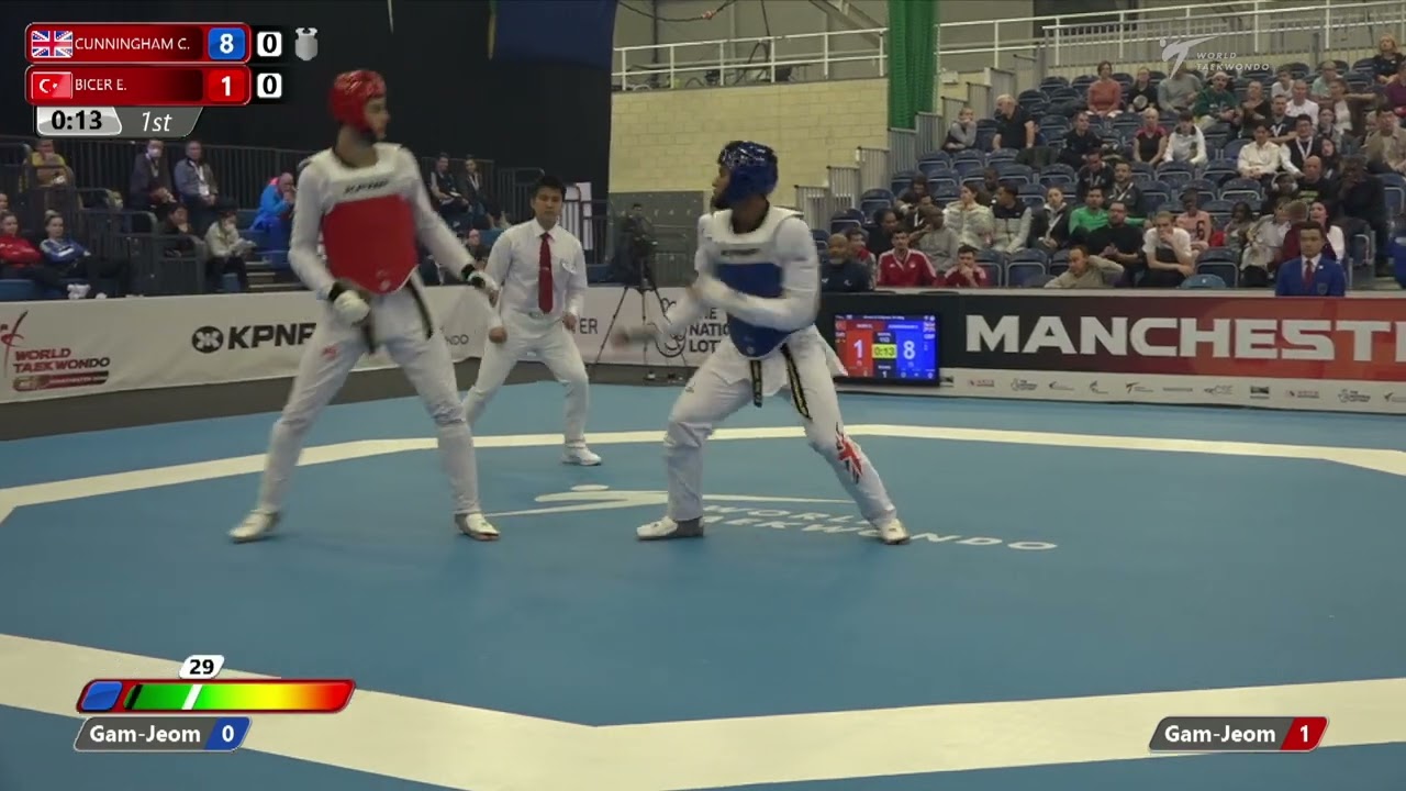 113 R-16 M+80kg 🔵 CUNNINGHAM Caden GBR vs 🔴 BICER Enbiya taha TUR I Manchester 2022 WT GP