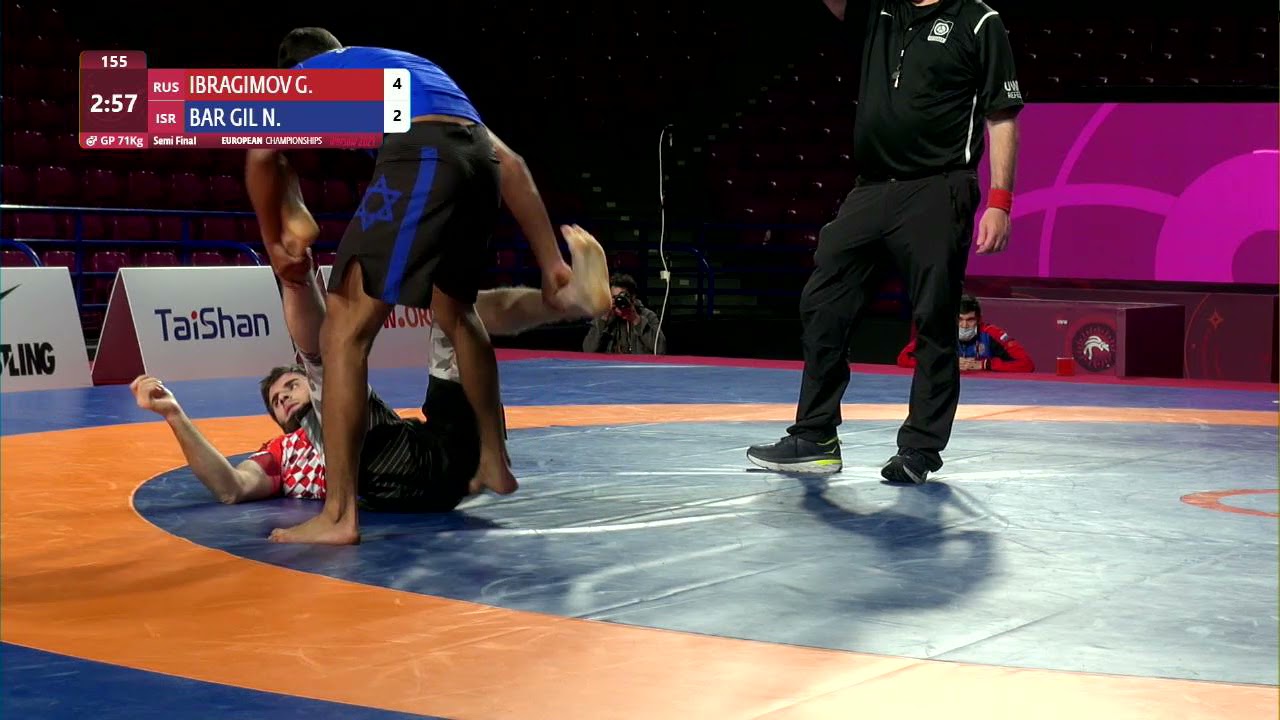 1/2 Men's GP No-Gi - 71 kg: G. IBRAGIMOV (RUS) v. N. BAR GIL (ISR) backdrop