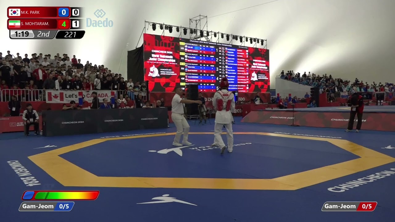 221 Round of 16 Men 55kg KOR M K PARK IRI S MOHTARAM