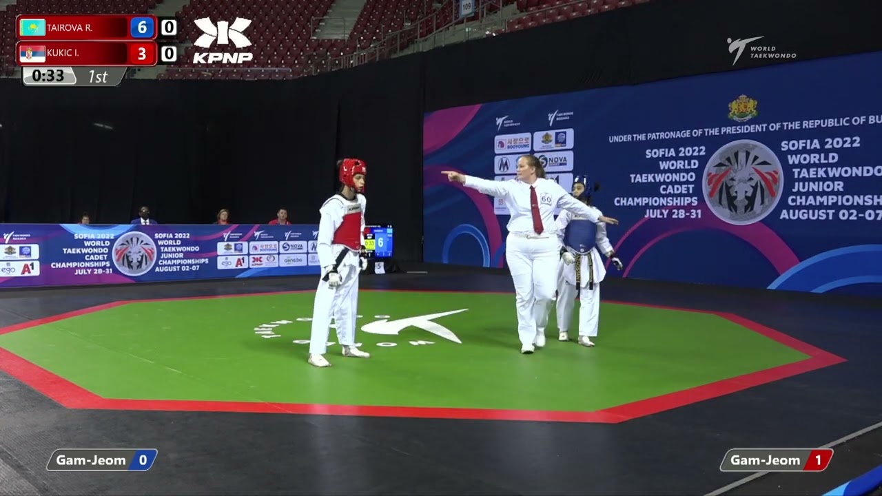 507 R32 Women 42kg KAZ TAIROVA R SRB KUKIC I background