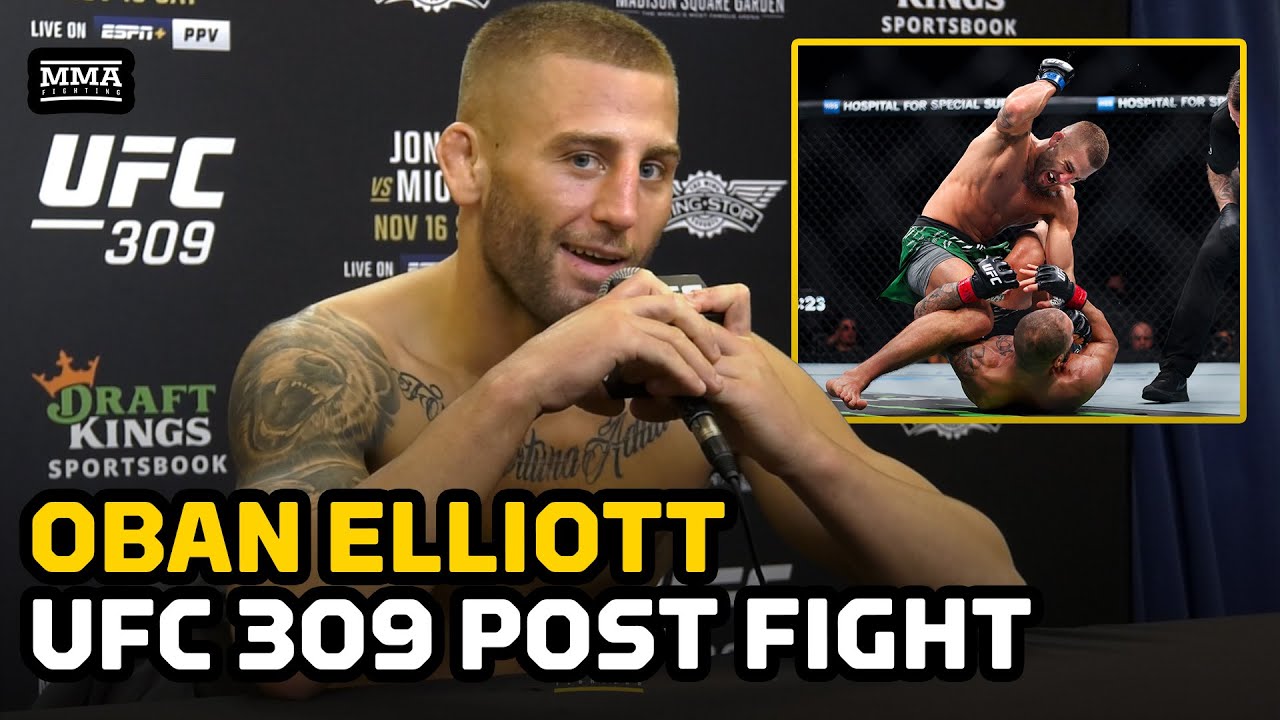 Oban Elliott Reacts To KO Win Over Bassil Hafez, Promises 'Biblical' Next Fight After UFC 309 backdrop