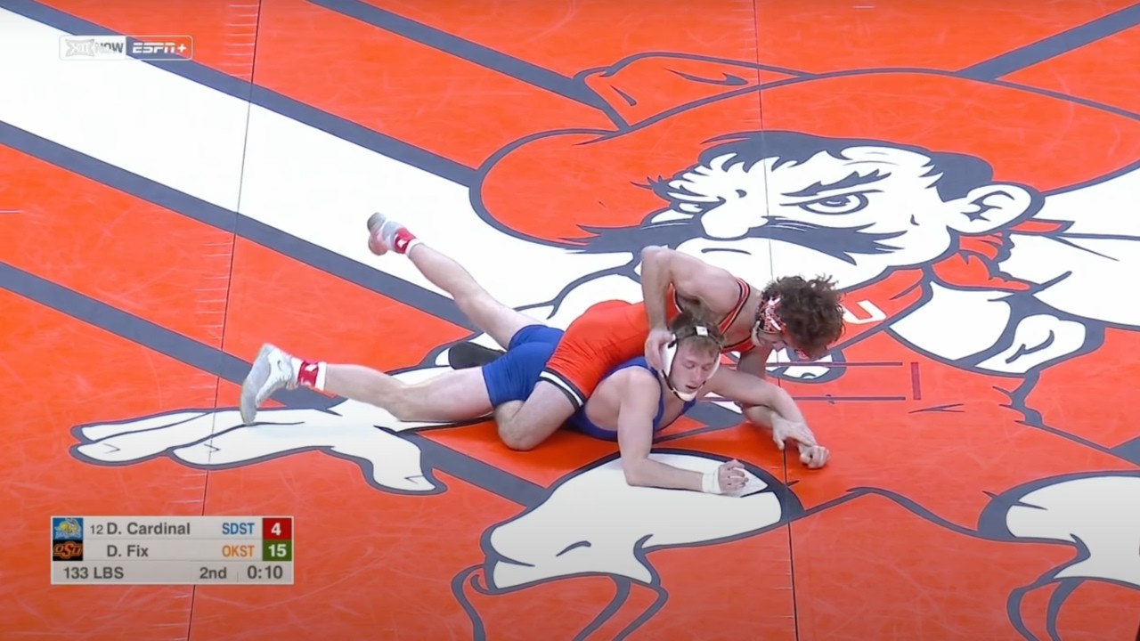 133lbs Daton Fix (Oklahoma State) vs Derrick Cardinal (South Dakota State)