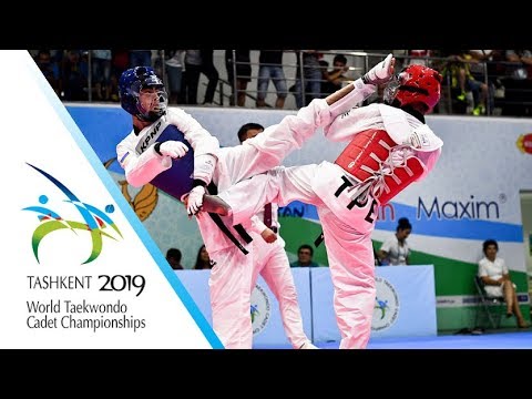 Tashkent 2019 WT Cadet Champs. M -57kg Final MIRZOIEV Simur(UKR) vs CHANG Feng-Yin(TPE)