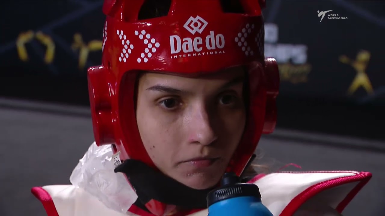 506 W-73kg R-32 NTEMOGIANNI P. GRE 🔵 vs 🔴 GALACHO R. BRA I Guadalajara 2022 WT Championships background