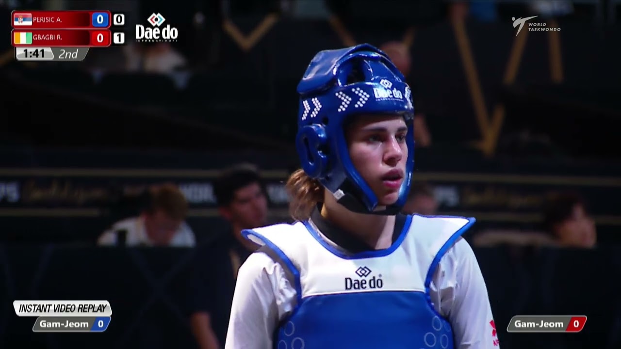 522 W-67kg QF PERISIC Aleksandra SRB 🔵 vs 🔴 GBAGBI Ruth CIV I Guadalajara 2022 WT Championships background