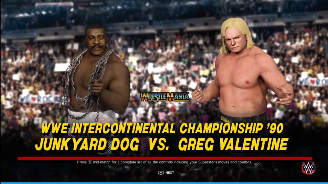 JunkYard Dog vs Greg Valentine. WrestleMania 1. WWE 2K23