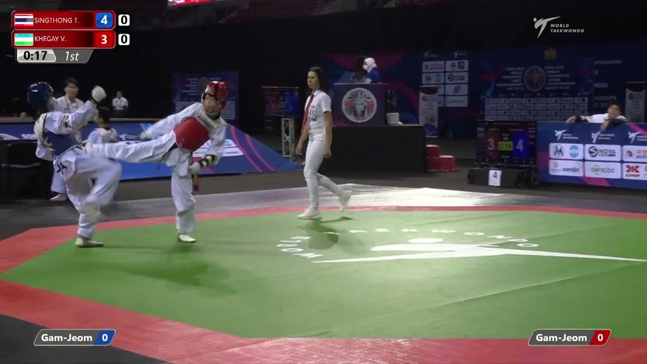 426 Quarter Final Girls 37kg THA SINGTHONG Thosiri UZB KHEGAY Valeriya