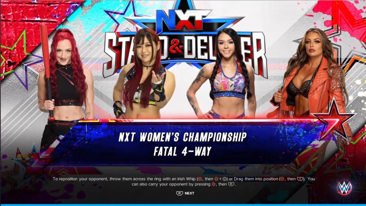 Alba vs Io vs Cora vs Mandy. NXT Stand & Deliver 2022. WWE 2K23 background