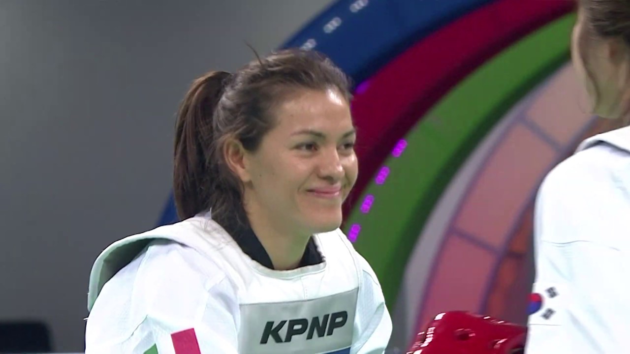 2017 Muju World Championships W 73kg Semi final ESPINOZA Maria MEX VS OH Hyeri KOR background