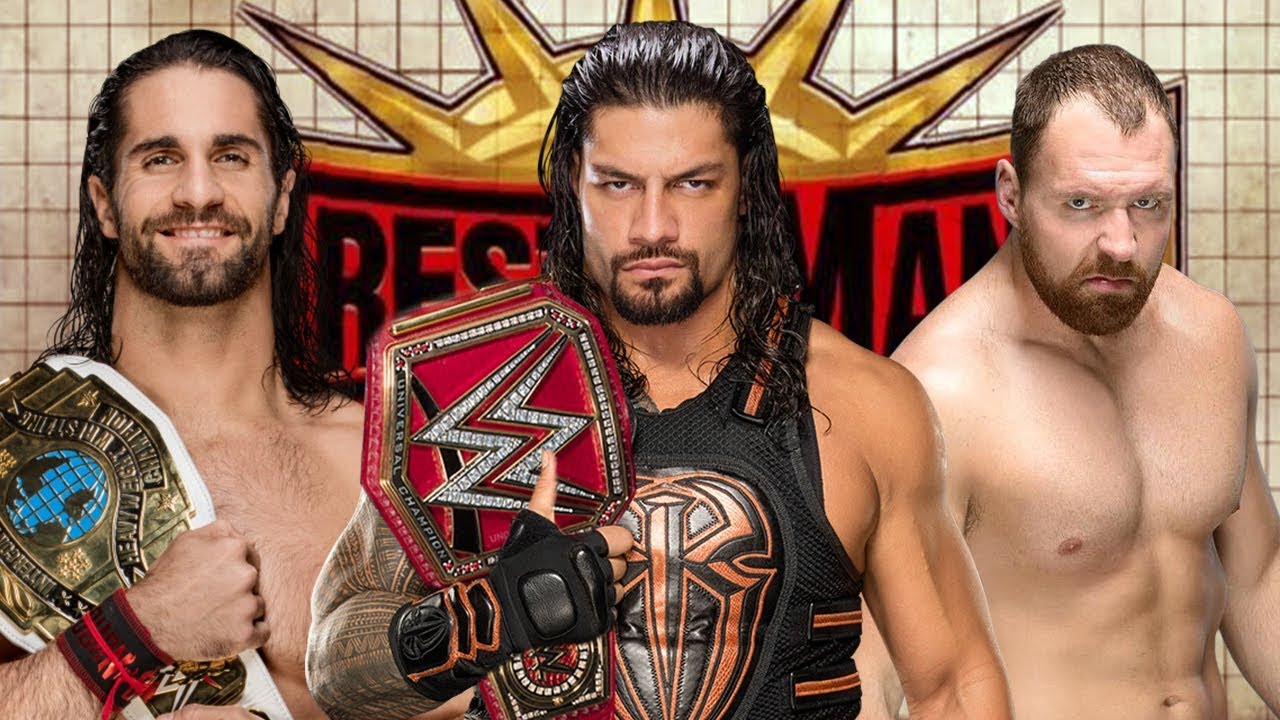 Romans Reigns vs Seth Rollins vs Dean Ambrose - 15 Early WWE WrestleMania 35 Predictions! background