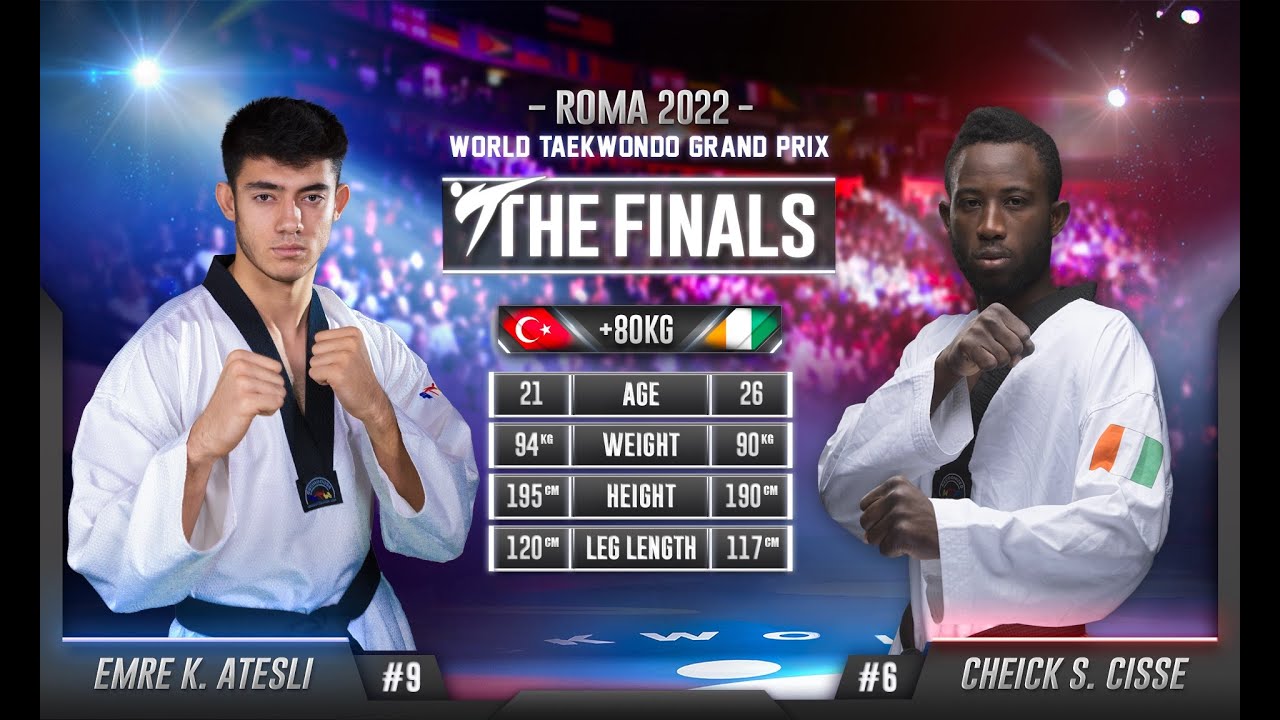 235 M+80kg F ATESLI Emre kutalmis TUR 🔵 vs 🔴 CISSE Cheick sallah CIV I Rome 2022 World Taekwondo GP