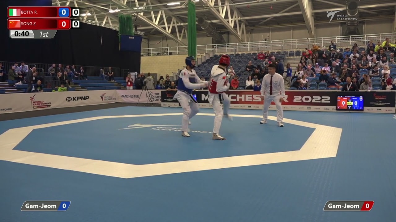 105 R-32 M+80kg 🔵 BOTTA Roberto ITA vs 🔴 SONG Zhaoxiang CHN I Manchester 2022 World Taekwondo GP