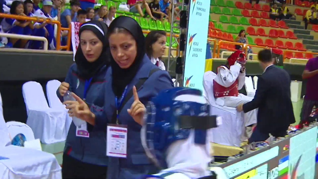 2017 World Cadet W 29kg Semi final M RANJBAR IRI VS K MUNISA UZB background