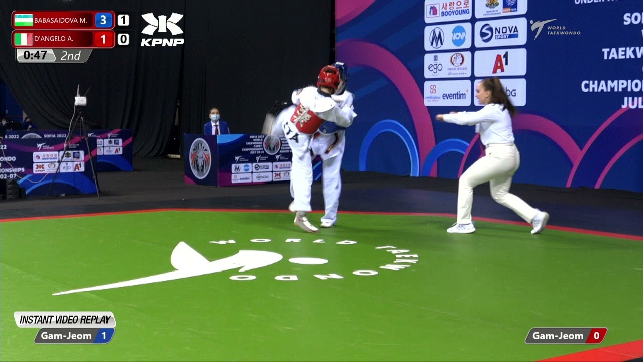 121 R16 Girls 44kg UZB BABASAIDOVA M ITA D'ANGELO A background