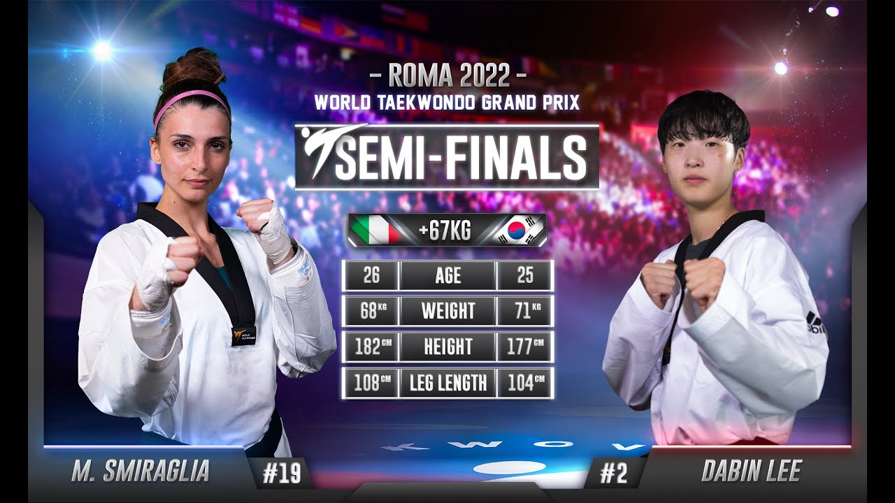 230 W+67kg SF SMIRAGLIA Maristella ITA ЁЯФ╡ vs ЁЯФ┤ LEE Dabin KOR I Rome 2022 World Taekwondo GP