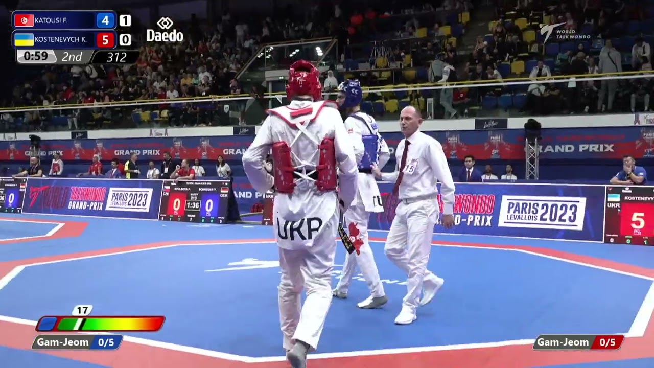 312 Round of 32 MEN M 80KG TUN KATOUSI F UKR KOSTENEVYCH K background
