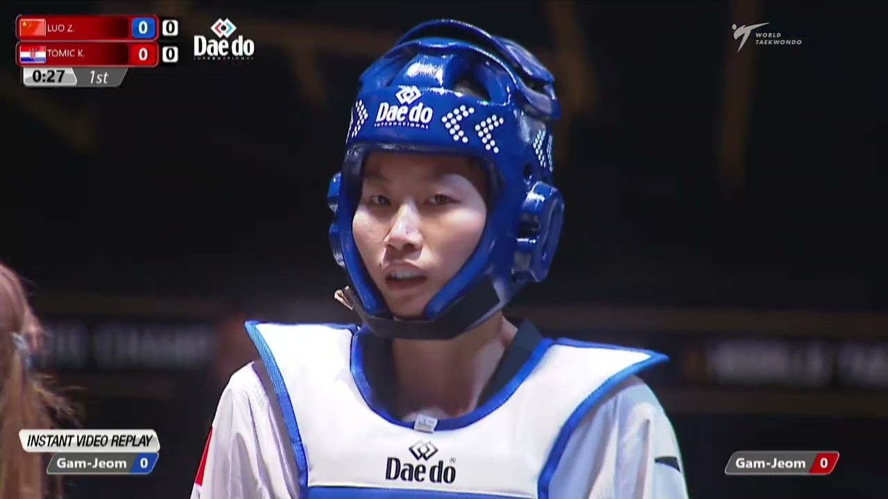 519 W-57kg QF LUO Zongshi CHN 🔵 vs 🔴 TOMIC Kristina CRO I Guadalajara 2022 WT Championships background