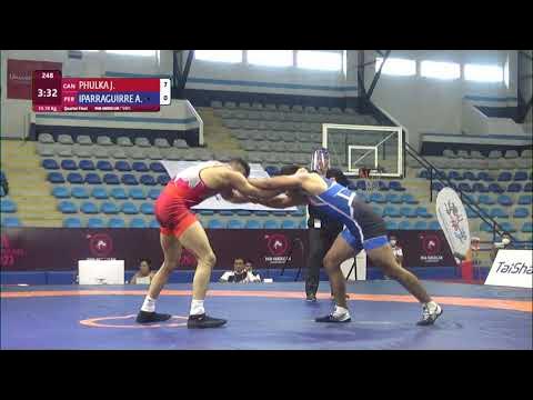 1/4 FS - 74 kg: J. PHULKA (CAN) v. A. IPARRAGUIRRE (PER)