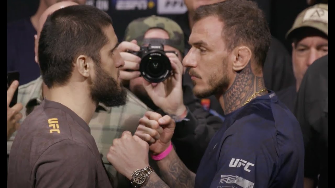 Islam Makhachev, Renato Moicano Have Tense First Staredown Ahead Of New Main Event | UFC 311
