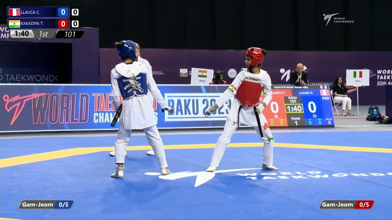101 Round of 64 Women 46kg PER LLAUCA MENDOZA Camila IND KAKADIYA Twisha