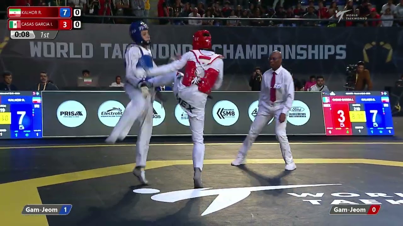 219 M-68kg R-32 KALHOR Reza IRI ЁЯФ╡ vs ЁЯФ┤ CASAS GARCIA Iker MEX I Guadalajara 2022 WT Championships background