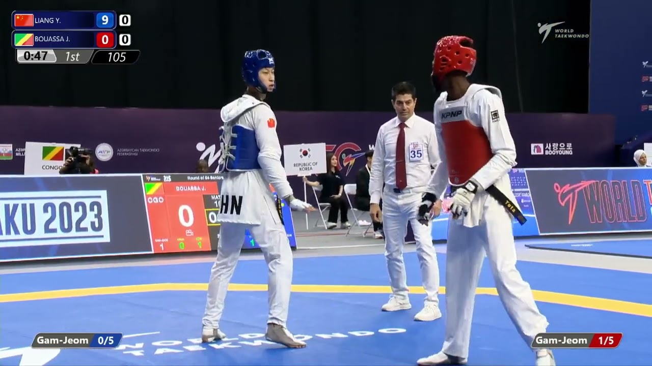 105 R64 Men 63kg CHN LIANG Y CGO BOUASSA J background