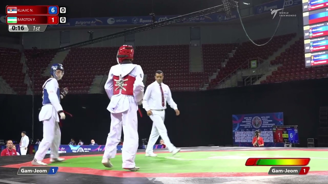310 R32 Boys 57kg SRB KLJAJIC N UZB BAROTOV F background