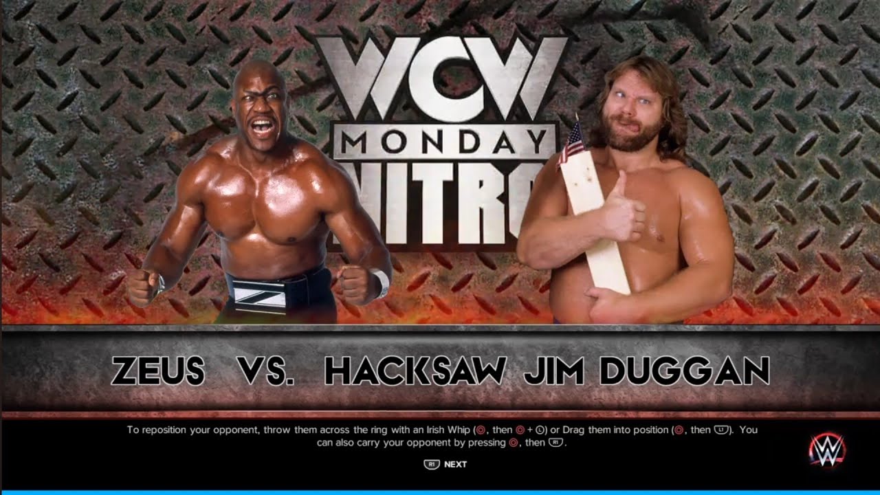 Zeus vs Jim Duggan. WCW Nitro 96. WWE 2K23 backdrop