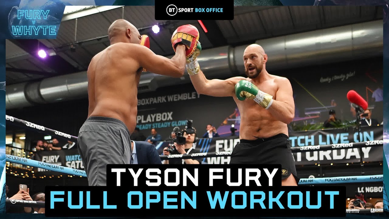 Tyson Fury works the pads at Wembley! | Fury v Whyte Full Open Workout