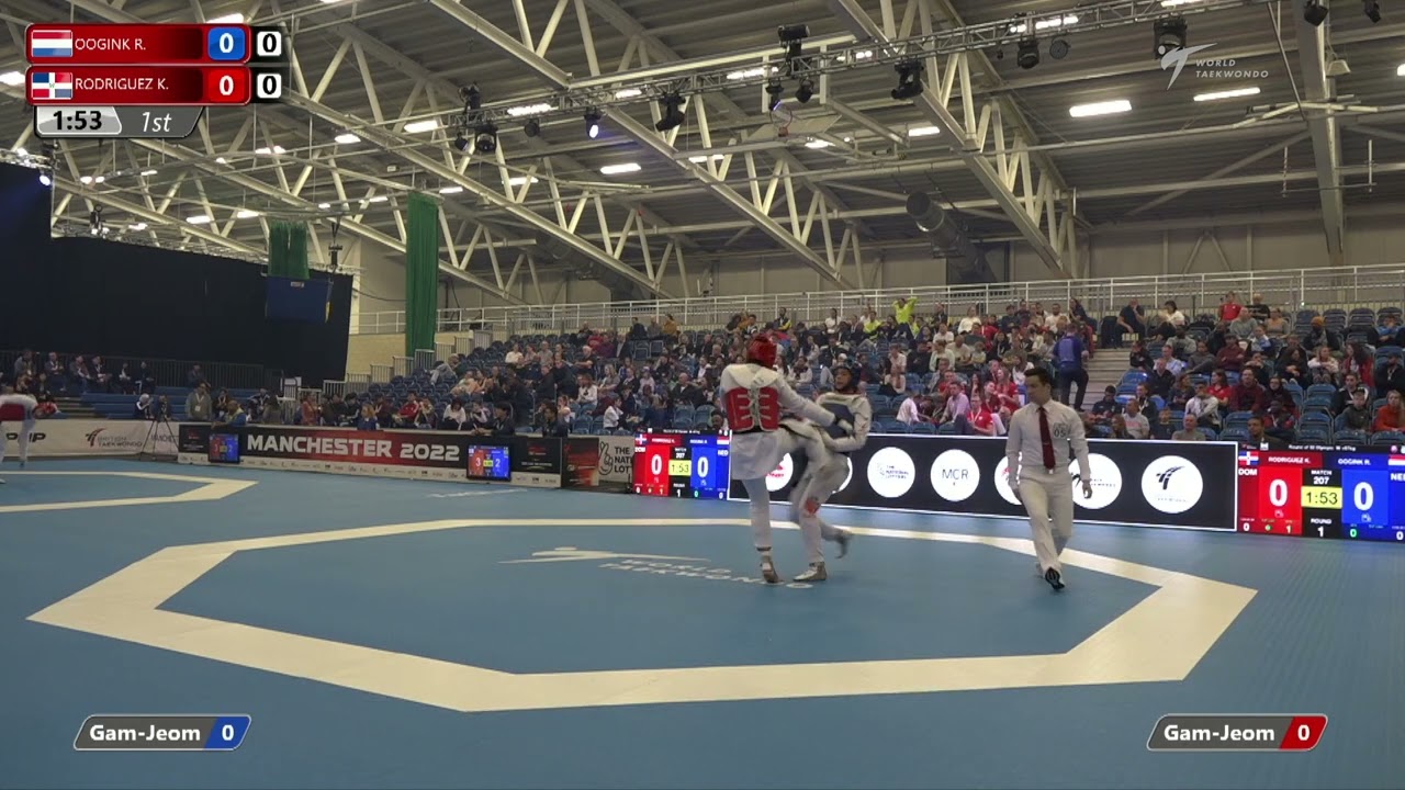 207 R-32 W+67kg 🔵 OOGINK Reshmie NED vs 🔴 RODRIGUEZ Katherine DOM I Manchester 2022 WT GP