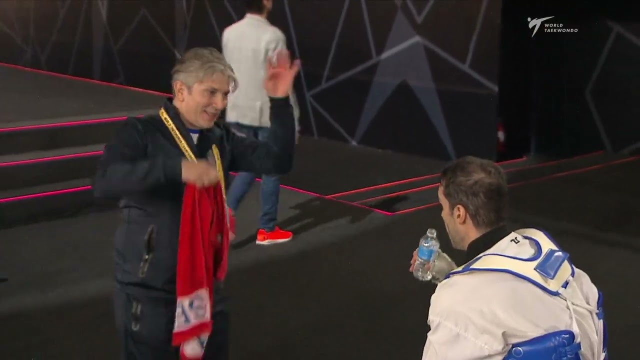 122 M-87kg QF KHODABAKHSHI Mahdi SRB 🔵 vs 🔴 STEWART Jordan CAN I Guadalajara 2022 WT Championships backdrop