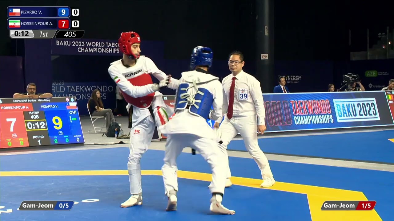405 R64 Men 58kg CHI PIZARRO V IRI HOSSEINPOUR A background